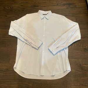 Theory Men’s Blue And White Checkered Button Down, Size XL/TG